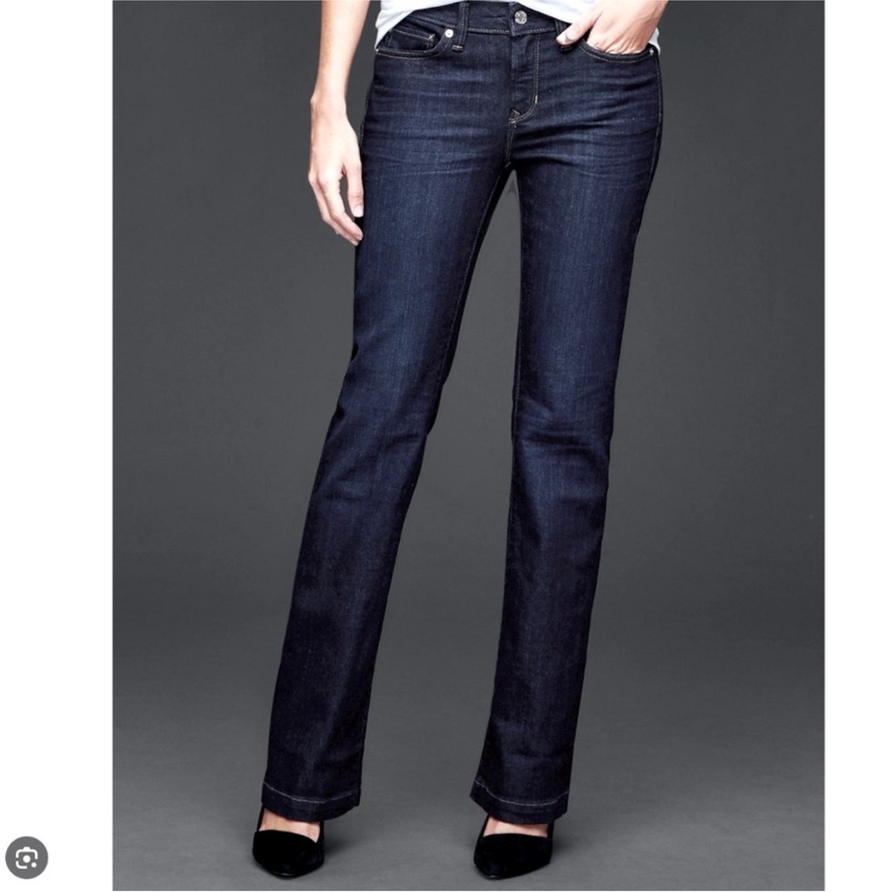 GAP LONG & LEAN MID RISE FLARE TROUSER JEAN